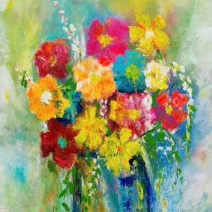 Karen's Technicolour Bouquet Mint decoupage paperA1