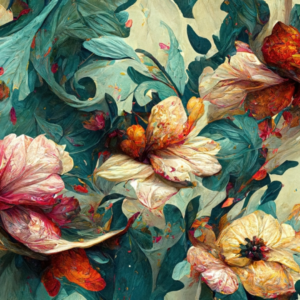 Wave of Florals - Mint Decoupage PaperA1