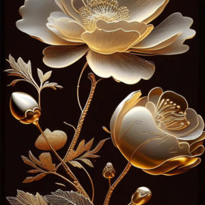 Golden Bloom 1 - Mint Decoupage PaperA1